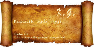 Kupcsik Gyöngyi névjegykártya